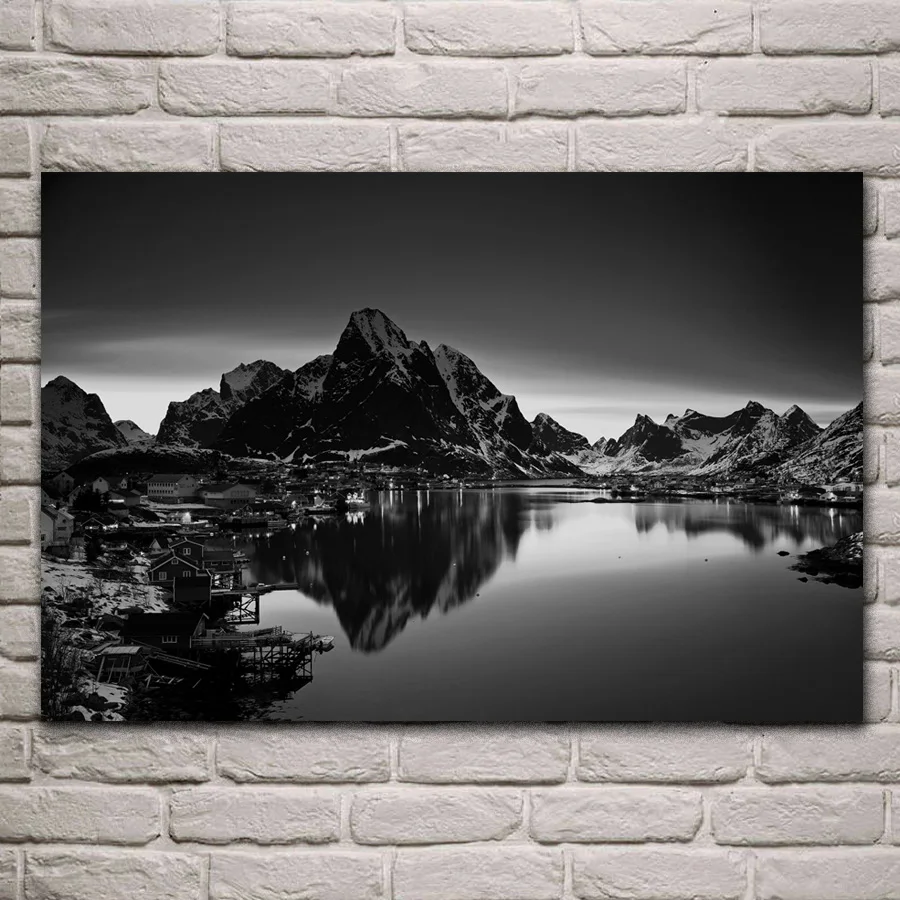 black and white Norway nature mountain sea landscape fabric posters on the wall picture home art living room decoration KA150
black and white Norway nature mountain sea landscape fabric posters on the wall picture home art living room decoration KA150
