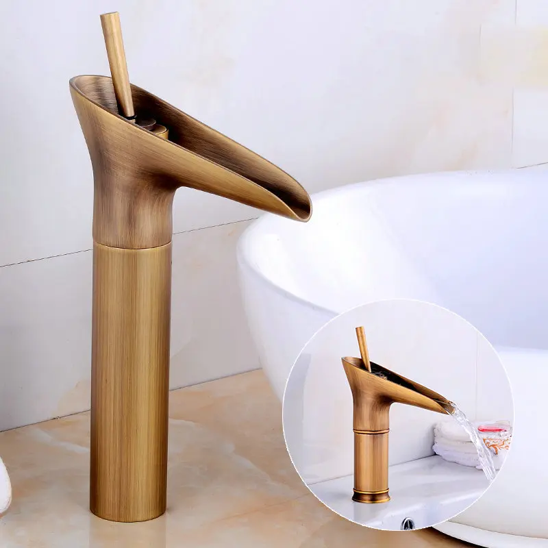 Amibronze Waterfall Basin Faucet Brass Mixer Hot Cold Mixer Basin Tap Chrome/Black/Antique Bathroom Faucets 9033S
Amibronze Waterfall Basin Faucet Brass Mixer Hot Cold Mixer Basin Tap Chrome/Black/Antique Bathroom Faucets 9033S