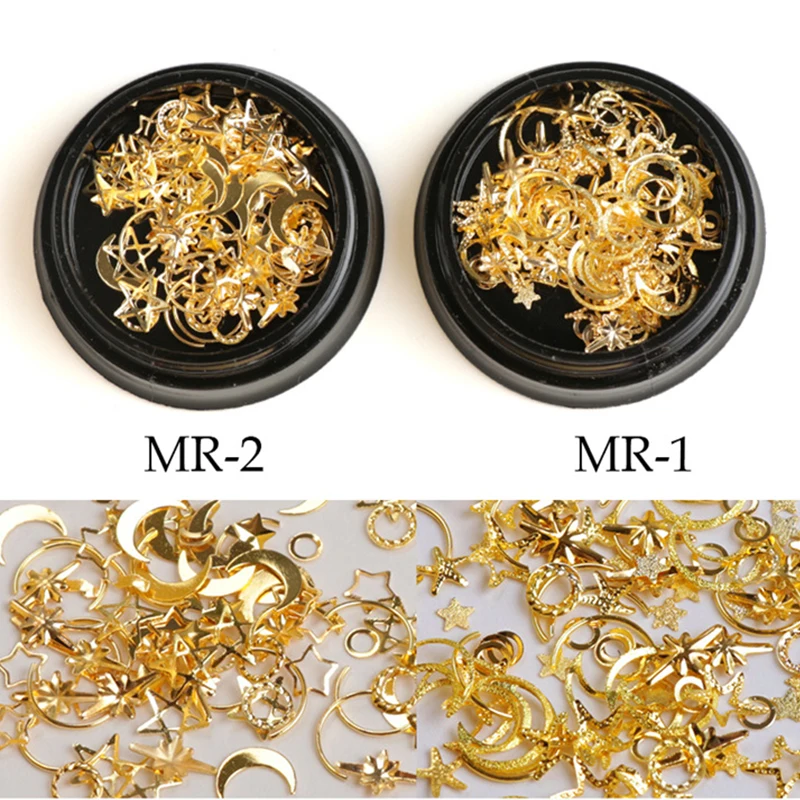 MAFANAILS 1Jar Mixed Hollow Metal Nail Art Star Moon Circle Gold Metal Rivet Studs 3D DIY Charm Decoration Accessories-ZJS01
MAFANAILS 1Jar Mixed Hollow Metal Nail Art Star Moon Circle Gold Metal Rivet Studs 3D DIY Charm Decoration Accessories-ZJS01