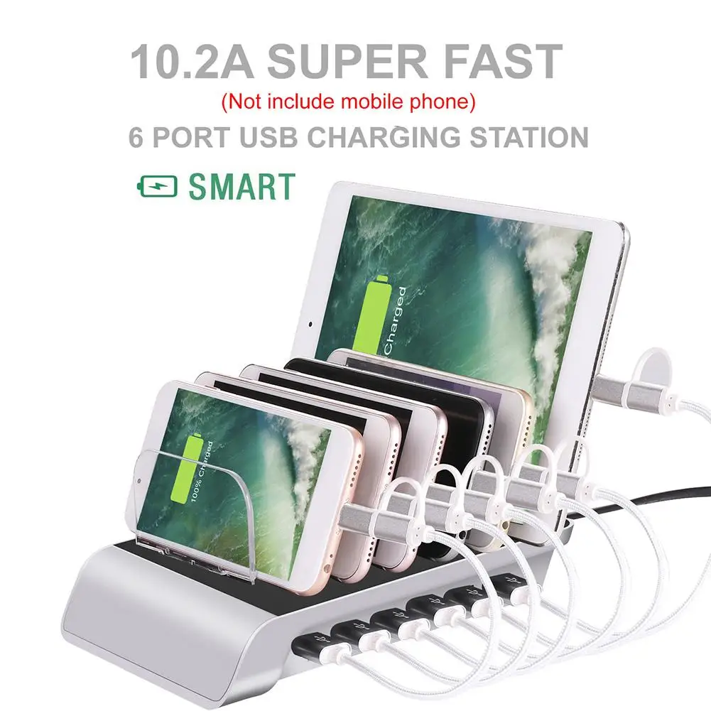 New Arrival 6 Ports 60W USB Charger Hub Smart Charging Station Dock for Smart Phone Tablet
New Arrival 6 Ports 60W USB Charger Hub Smart Charging Station Dock for Smart Phone Tablet