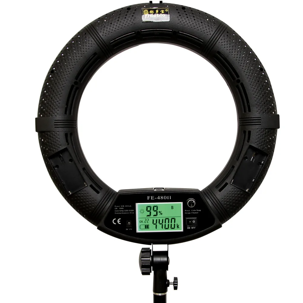 Yidoblo FE-480II Makeup Ring Light LED Video Light Ring Lamp LCD Screen Display Warm & Cold Adjustable Color Lighting 96W 5500K
Yidoblo FE-480II Makeup Ring Light LED Video Light Ring Lamp LCD Screen Display Warm & Cold Adjustable Color Lighting 96W 5500K