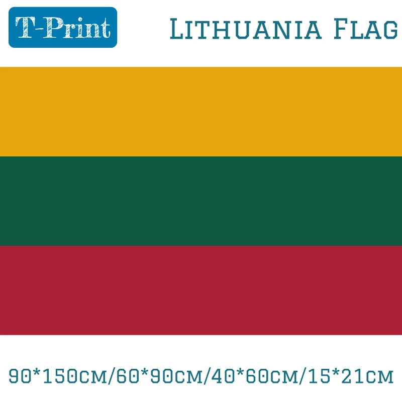 

Lithuania Flags and Banners 90*150cm/60*90cm/40*60cm/15*21cm of Polyester Flag 5*3FT World Cup National Day Sports games meeting