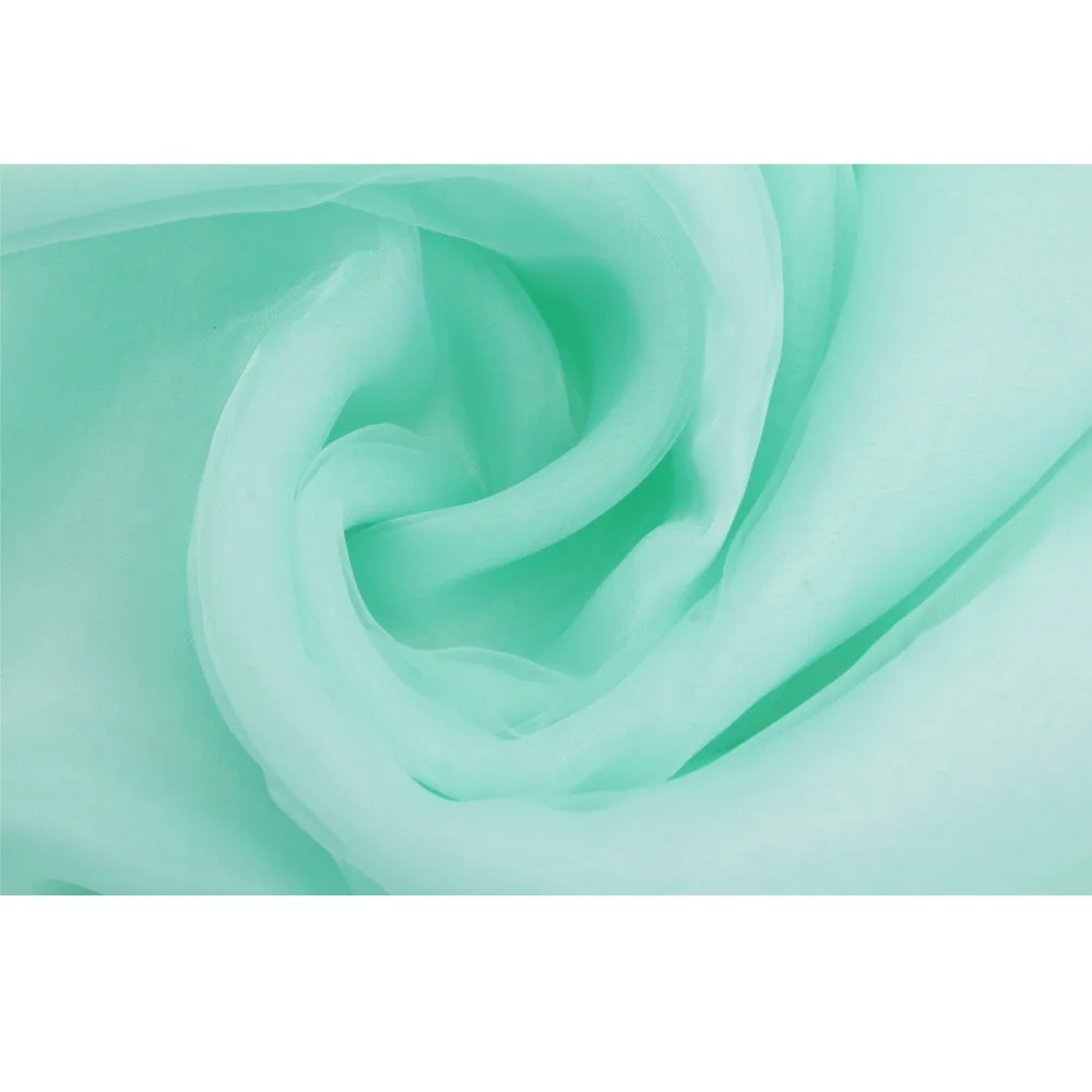 Тканевая занавеска из органзы мятно-зеленого цвета размер 10 м x Настольная для