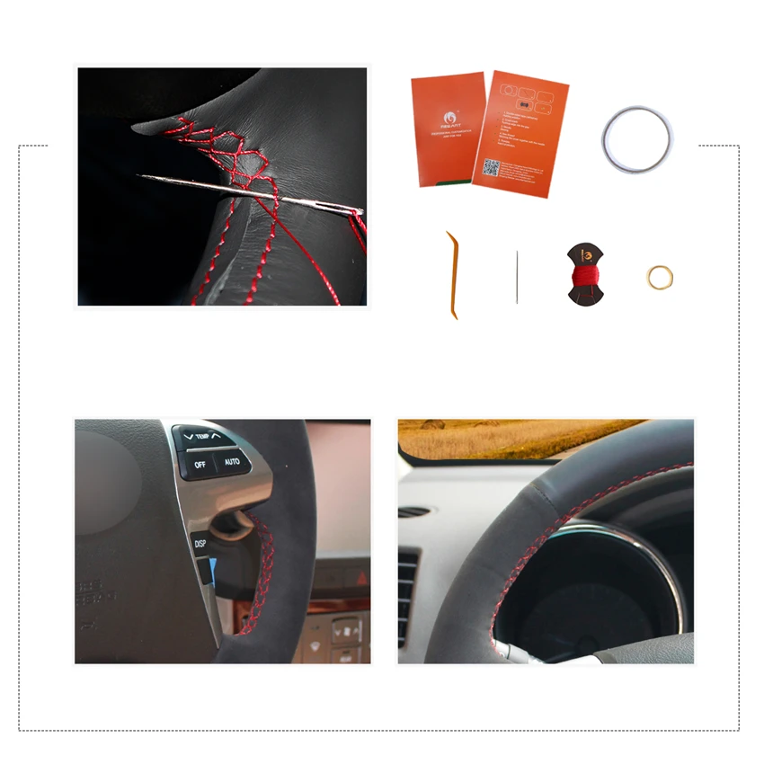 MEWANT Black Leather Suede Car Steering Wheel Cover For Toyota Highlander Camry Isis Mark X Zio Premio Noah (Voxy)
MEWANT Black Leather Suede Car Steering Wheel Cover For Toyota Highlander Camry Isis Mark X Zio Premio Noah (Voxy)
