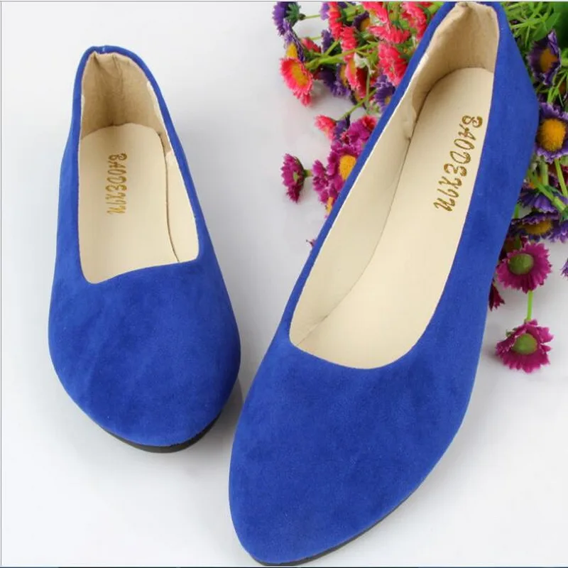 2021 spring autumn women's shoes flat sweet multi-color working foreign trade large size blue 35-43 | Обувь