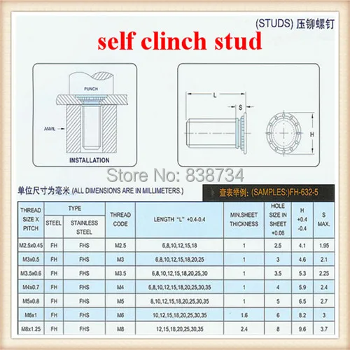 1000pcs steel with white zinc coated PEM FH m3*25mm self clinching screw pressure riveting screw stud
1000pcs steel with white zinc coated PEM FH m3*25mm self clinching screw pressure riveting screw stud