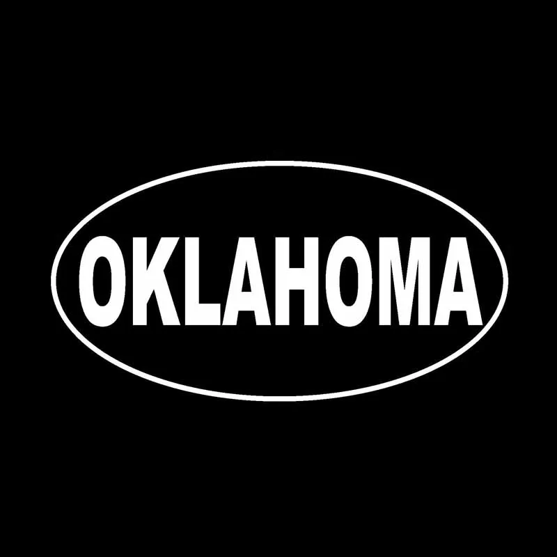 YJZT 14 9 см * 7 овальная виниловая наклейка OKLAHOMA Автомобильная черная серебряная