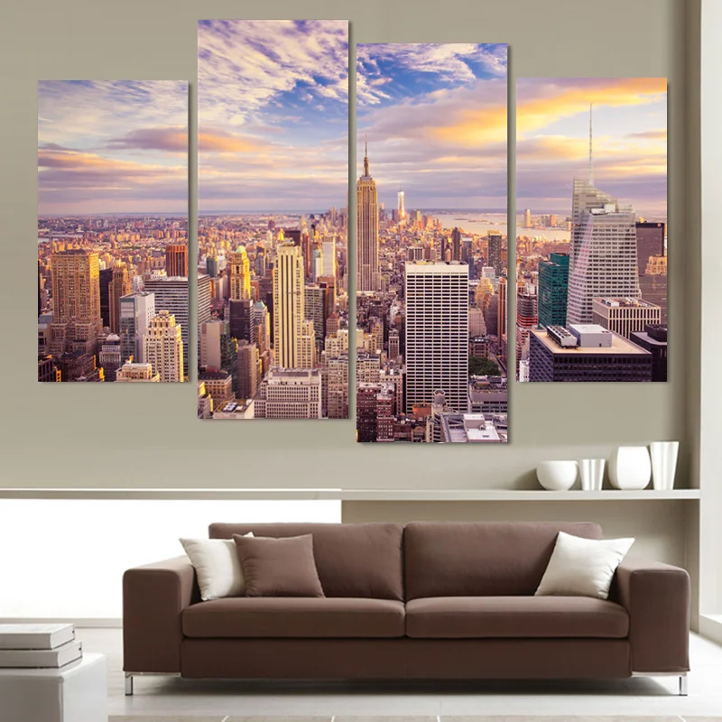 4 Piece Canvas Painting Wall Picture For Living Room Home Decor Painting Printed New York City Landscape on Canvas Unframed
4 Piece Canvas Painting Wall Picture For Living Room Home Decor Painting Printed New York City Landscape on Canvas Unframed