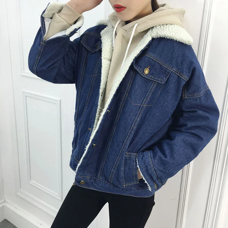 Fashion Autumn Winter Women Denim Coat With Pocket Long Sleeves Keep Warm Jeans Outwear Lady Girl Thickened Jacket H8
Fashion Autumn Winter Women Denim Coat With Pocket Long Sleeves Keep Warm Jeans Outwear Lady Girl Thickened Jacket H8
