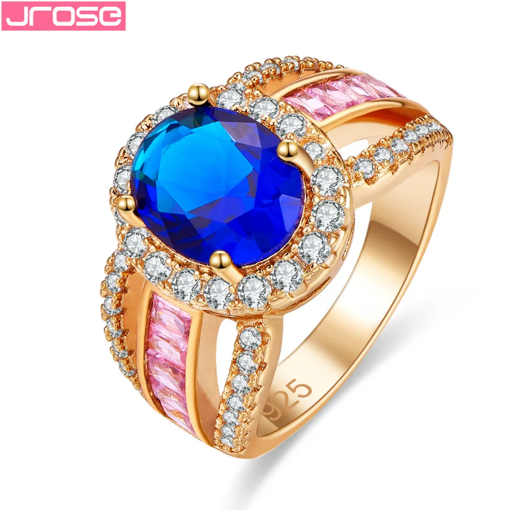JROSE Fashion Luxry Brand Design Silver 925 Jewelry Engagement Wedding Rings For Women Blue Cubic Zircon Gloden color Ring
JROSE Fashion Luxry Brand Design Silver 925 Jewelry Engagement Wedding Rings For Women Blue Cubic Zircon Gloden color Ring