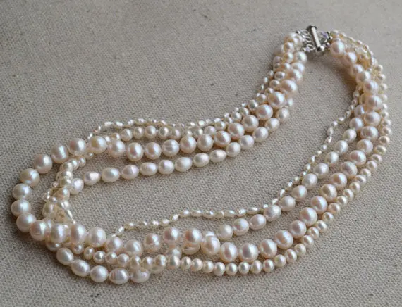 Perfect Real Pearl Jewelry, 4 Strands 18inches 3-9mm White Color Freshwater Pearl Necklace,Fashion Wedding Party Jewelry
Perfect Real Pearl Jewelry, 4 Strands 18inches 3-9mm White Color Freshwater Pearl Necklace,Fashion Wedding Party Jewelry