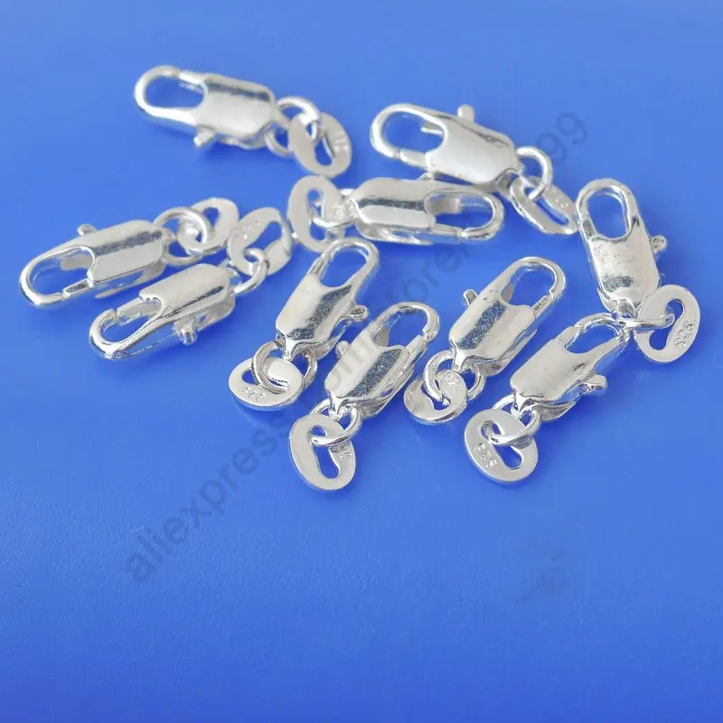 Wholesale Jewelry Findings 50PCS Real Pure 925 Silver Lobster Clasps With 925 Silver Tag For Necklace+Opening Jump Rings
Wholesale Jewelry Findings 50PCS Real Pure 925 Silver Lobster Clasps With 925 Silver Tag For Necklace+Opening Jump Rings