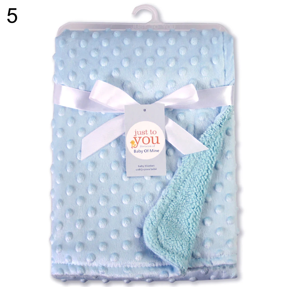New Dual Layer Embossed Bubble Warm Soft Infant Baby Breathable Blanket Wrap Cover