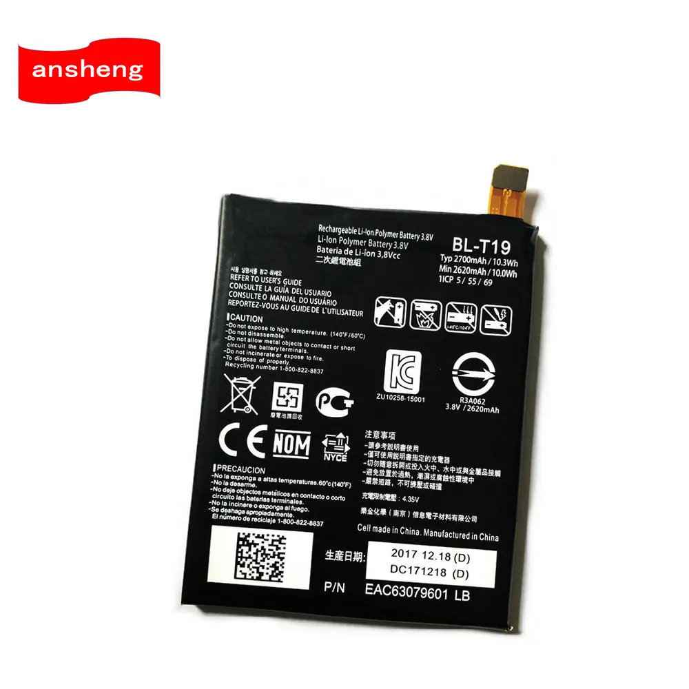 High Quality 2700mAh BL T19 BL-T19 Battery for LG Nexus 5X H791 H798 H790 mobile phone
High Quality 2700mAh BL T19 BL-T19 Battery for LG Nexus 5X H791 H798 H790 mobile phone