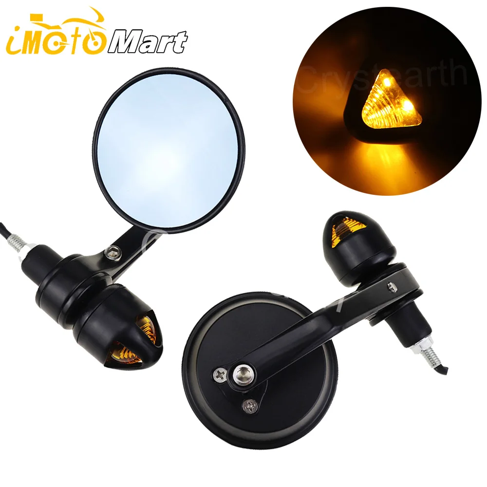 7/8" 22mm Motorcycle Handle Bar End Mirrors Rear View Side Mirror LED Turn Signal Universal For Honda Harley Cafe Racer Bobber
7/8" 22mm Motorcycle Handle Bar End Mirrors Rear View Side Mirror LED Turn Signal Universal For Honda Harley Cafe Racer Bobber