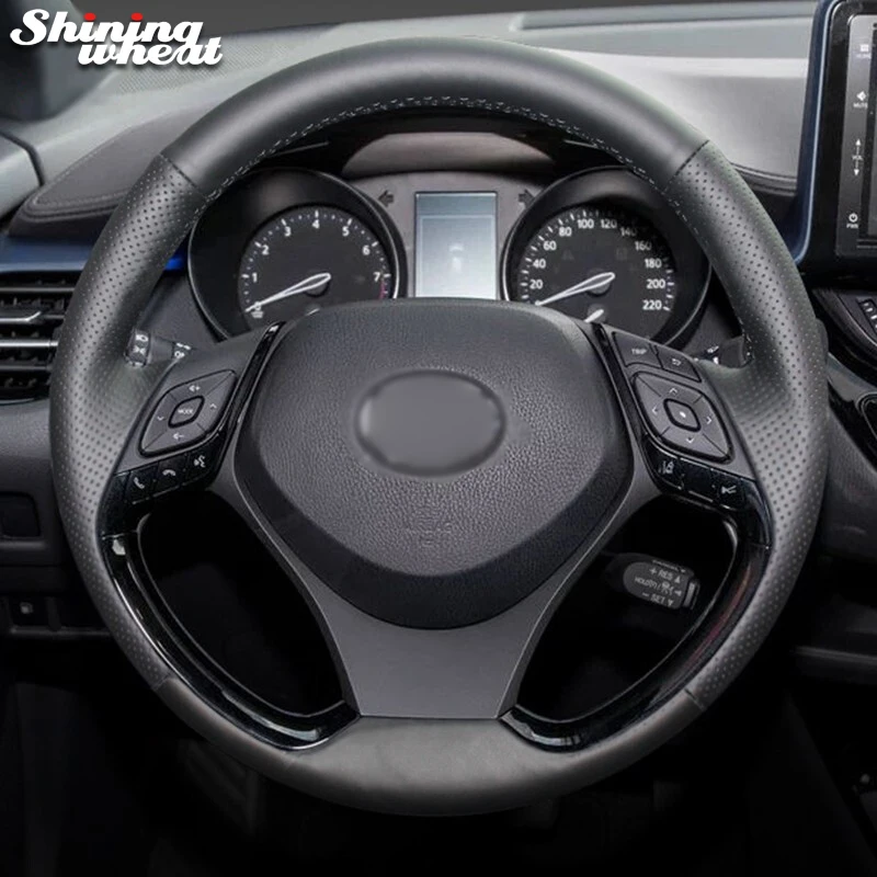Shining wheat Black Leather Hand-stitched Car Steering Wheel Cover for Toyota C-HR CHR 2018 2019
Shining wheat Black Leather Hand-stitched Car Steering Wheel Cover for Toyota C-HR CHR 2018 2019
