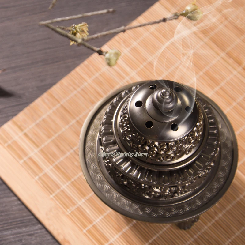 Nepal Style bkra shis rtags brgyad Coils incense burner alloy plate incense burner Buddhism supplies antique incense burner
Nepal Style bkra shis rtags brgyad Coils incense burner alloy plate incense burner Buddhism supplies antique incense burner