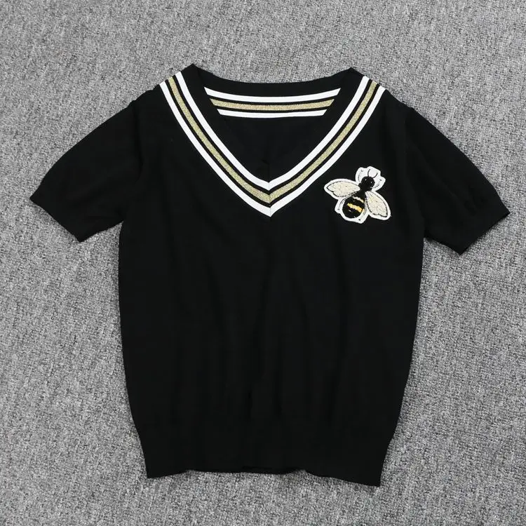 2019 New High Novelty Embroidered Bees Striped women T-shirt T-Shirts Cotton Hip Hop Skateboard Street Tee Shirts Top #L8
2019 New High Novelty Embroidered Bees Striped women T-shirt T-Shirts Cotton Hip Hop Skateboard Street Tee Shirts Top #L8