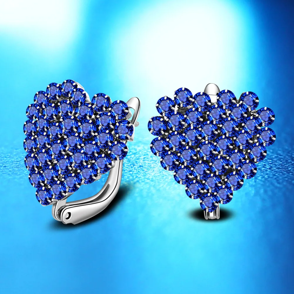 KOFSAC Fashion 925 Sterling Silver Earrings Exquisite Heart CZ Earrings For Women Party Luxury Blue Crystal Jewelry Wholesale
KOFSAC Fashion 925 Sterling Silver Earrings Exquisite Heart CZ Earrings For Women Party Luxury Blue Crystal Jewelry Wholesale