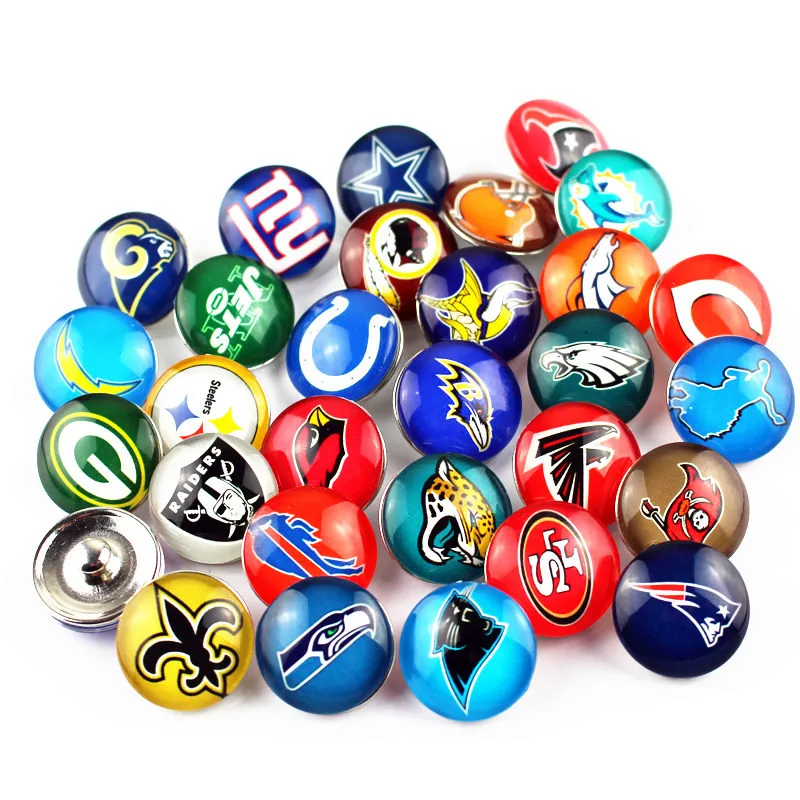 New arrival 50pcs/lot sports football team Snap Button Print Glass Snap Charms Fit 18mm DIY Ginger Snap Bracelet Jewelry
New arrival 50pcs/lot sports football team Snap Button Print Glass Snap Charms Fit 18mm DIY Ginger Snap Bracelet Jewelry