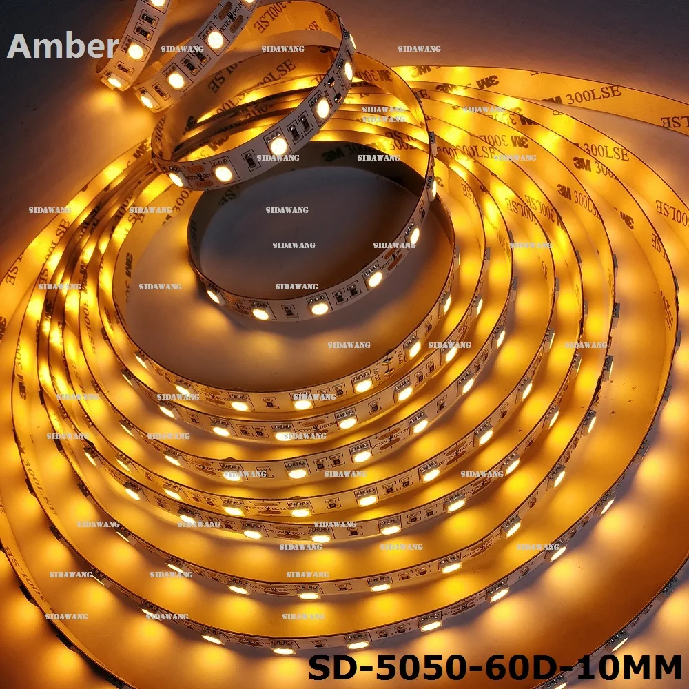 Светодиодная лента SMD5050 янтарная IP20 без водонепроницаемости 300 светодиодный