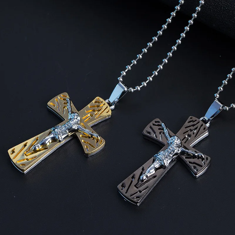 2019 Cross Pendant Necklace Women Men Crucifix Jesus Pendant Gold Black Color Pearl Chain Long Necklace Men Couple Jewelry Gifts
2019 Cross Pendant Necklace Women Men Crucifix Jesus Pendant Gold Black Color Pearl Chain Long Necklace Men Couple Jewelry Gifts