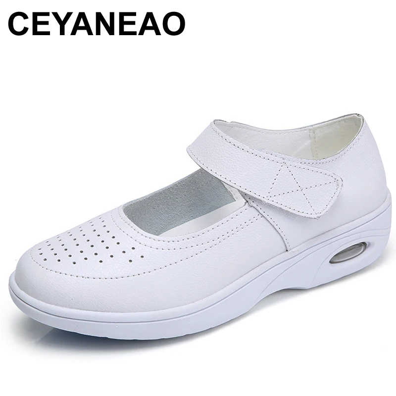 CEYANEAO Smmuer Casual Women Shoes Solid White Flats Nurse Shoes Flat Platform Split Leather Ladies Shoes Slip On Zapatos Mujer
CEYANEAO Smmuer Casual Women Shoes Solid White Flats Nurse Shoes Flat Platform Split Leather Ladies Shoes Slip On Zapatos Mujer