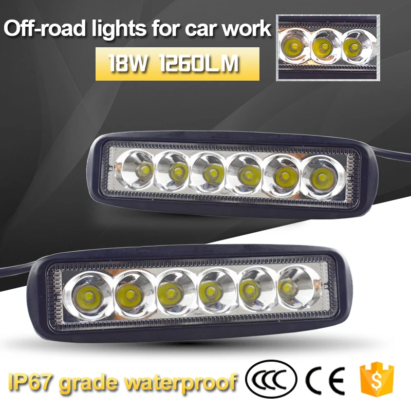 18W 12V LED Work Light Bar for Car Spotlight Lamp Driving Fog Offroad 4x4 LED Work Car Light for Ford Toyota SUV 4WD led beams
18W 12V LED Work Light Bar for Car Spotlight Lamp Driving Fog Offroad 4x4 LED Work Car Light for Ford Toyota SUV 4WD led beams