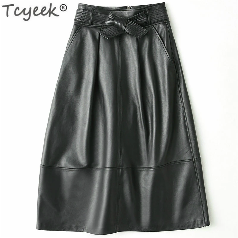 Tcyeek Spring Autumn Long Genuine Leather Skirts Womens Casual Black Real Sheepskin Skirt clothes Elegant Clothes 2020 LWL1592
Tcyeek Spring Autumn Long Genuine Leather Skirts Womens Casual Black Real Sheepskin Skirt clothes Elegant Clothes 2020 LWL1592