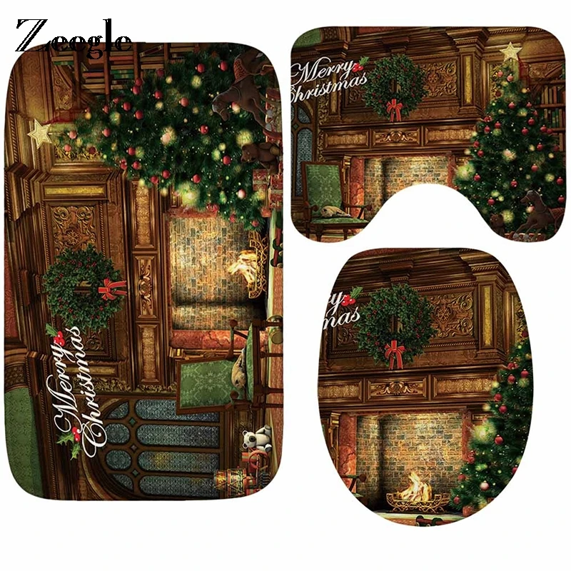 Zeegle Christmas Bathroom Carpet Non-slip Floor Mat Absorbent Bath Mat Lid Toilet Cover Absorbent Carpet For Home Decor
Zeegle Christmas Bathroom Carpet Non-slip Floor Mat Absorbent Bath Mat Lid Toilet Cover Absorbent Carpet For Home Decor