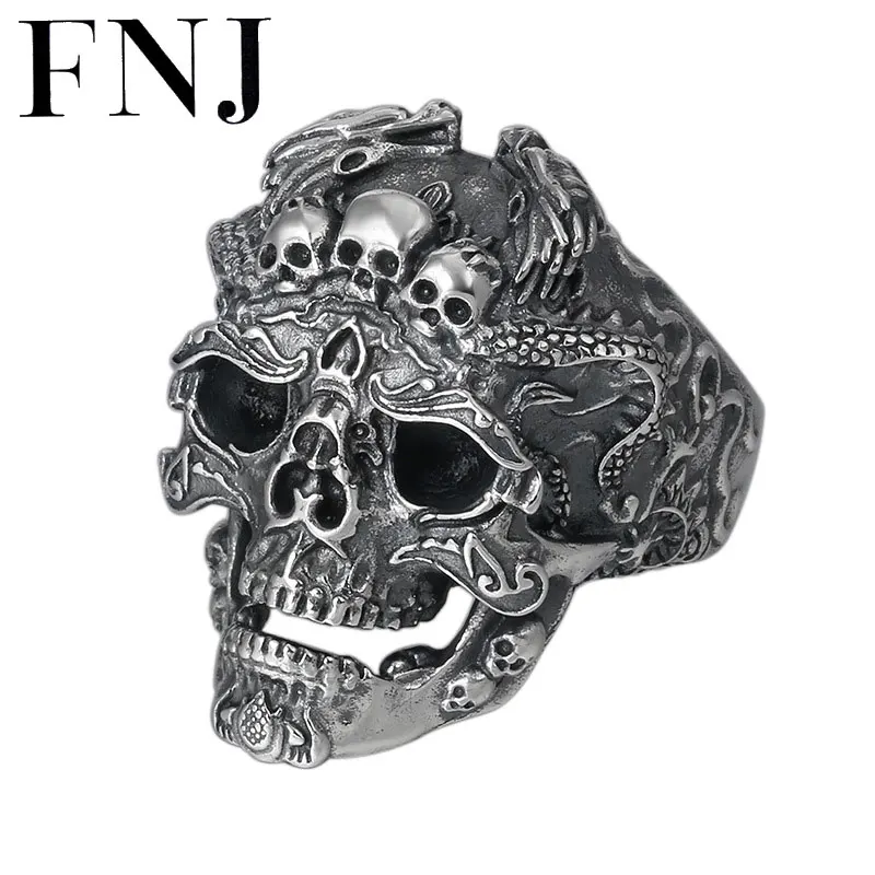 FNJ 925 Silver Ring Punk Skull New Fashion S925 Sterling Thail Silver Rings for Men Jewelry Adjustable Size 9.5-12
FNJ 925 Silver Ring Punk Skull New Fashion S925 Sterling Thail Silver Rings for Men Jewelry Adjustable Size 9.5-12
