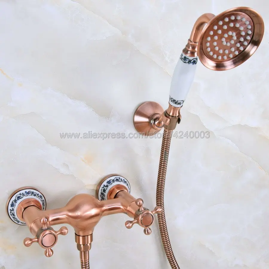Antique Red Copper Wall Mounted Bathroom Faucet Hot and Cold Mixer Tap With Hand Shower Head Shower Faucet Sets Kna293
Antique Red Copper Wall Mounted Bathroom Faucet Hot and Cold Mixer Tap With Hand Shower Head Shower Faucet Sets Kna293