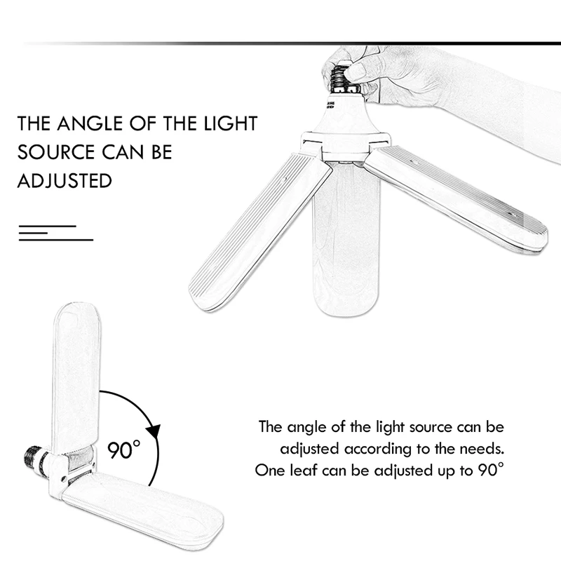 45W E27 LED Bulb Lighting 85-265V Super Bright Foldable Fan Blade Angle Adjustable Ceiling Lamp Home Energy Saving Lights LED
45W E27 LED Bulb Lighting 85-265V Super Bright Foldable Fan Blade Angle Adjustable Ceiling Lamp Home Energy Saving Lights LED