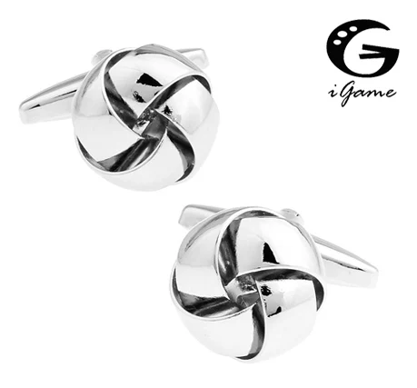 

iGame Fashion Silver Color Cuff Links Factory Price Supply Anti-oxidation Brass Metal Knot Design Free Shipping