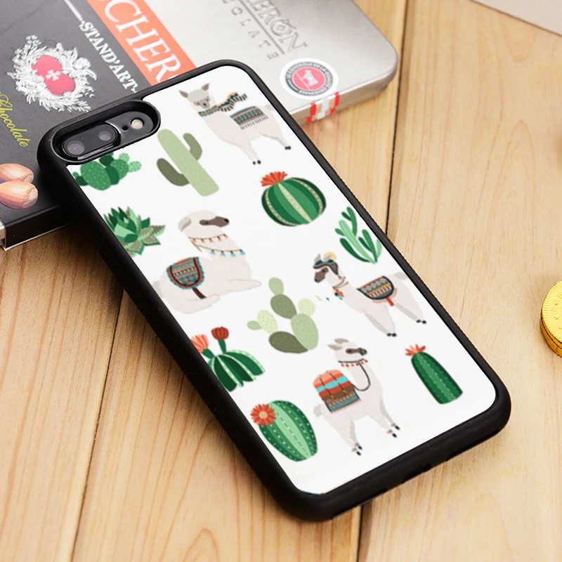 LvheCn чехол для телефона С КАКТУСОМ Альпака iPhone 5 6 s 7 8 plus 11 12 Pro X XR XS Max Samsung Galaxy S6 S7 edge S8