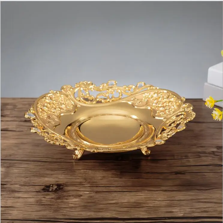Europe gold and sliver fruit storage tray kitchen serving platter alloy metal home decoration trays wedding snack tray SG056
Europe gold and sliver fruit storage tray kitchen serving platter alloy metal home decoration trays wedding snack tray SG056