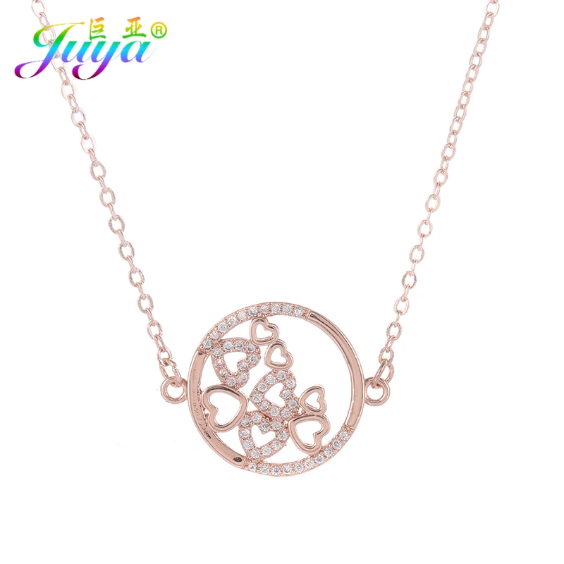 HandmadeCrystal Charms Jewelry Findings Pave Zircon Circle Hearts Connector For Women Bracelets Earrings Making | Украшения и