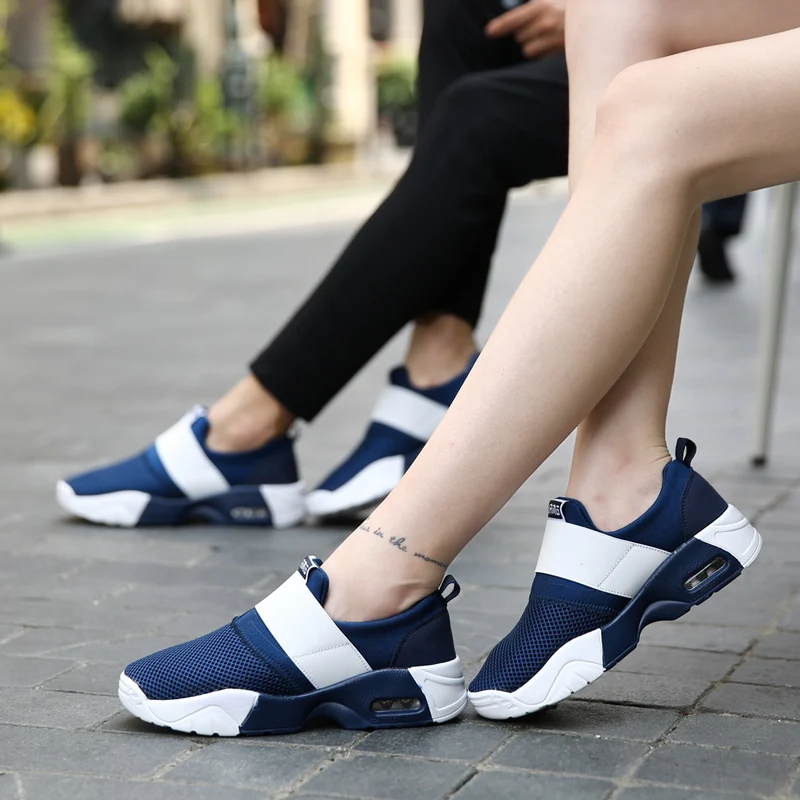 Comfortable Air Sole Walking Shoes for Man Women Unisex Adults Summer Mesh Breathable Sneakers Lovers Slip On | Спорт и развлечения