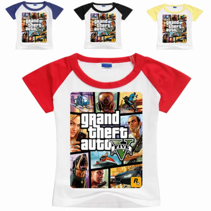 Summer Baby Boys T Shirt Cartoon GTA5 Printed Cotton Tops Tees Girls Short Sleeve T-Shirts Kids Children Clothes 2-8 Year Old
Summer Baby Boys T Shirt Cartoon GTA5 Printed Cotton Tops Tees Girls Short Sleeve T-Shirts Kids Children Clothes 2-8 Year Old