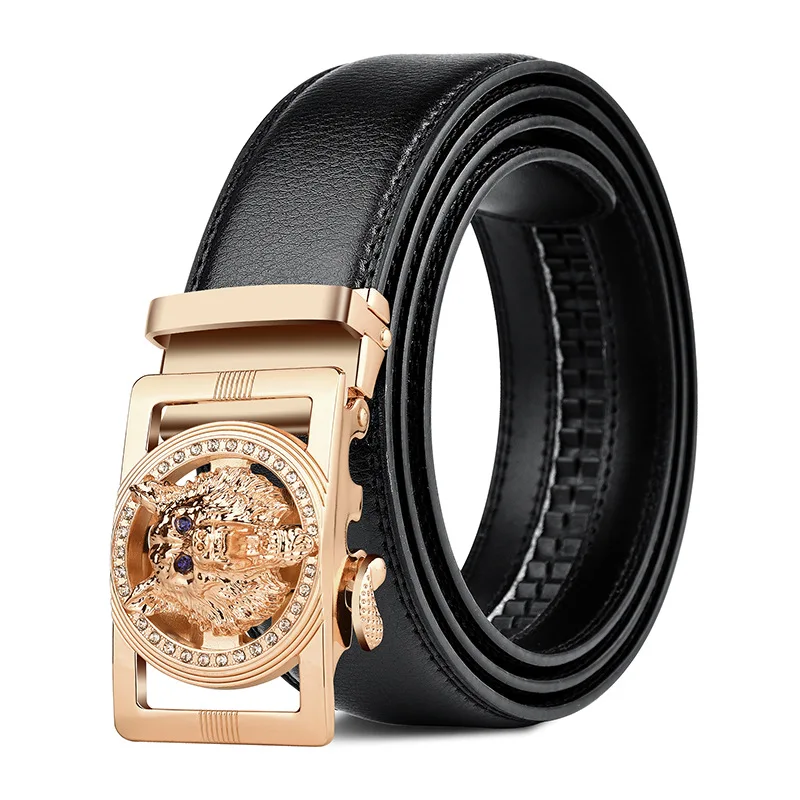 New Genuine Leather Men Rachet Dress Belt For Men Luxury Wolf Automatic Buckle Black Male Belts Real Leather Strap Business
New Genuine Leather Men Rachet Dress Belt For Men Luxury Wolf Automatic Buckle Black Male Belts Real Leather Strap Business
