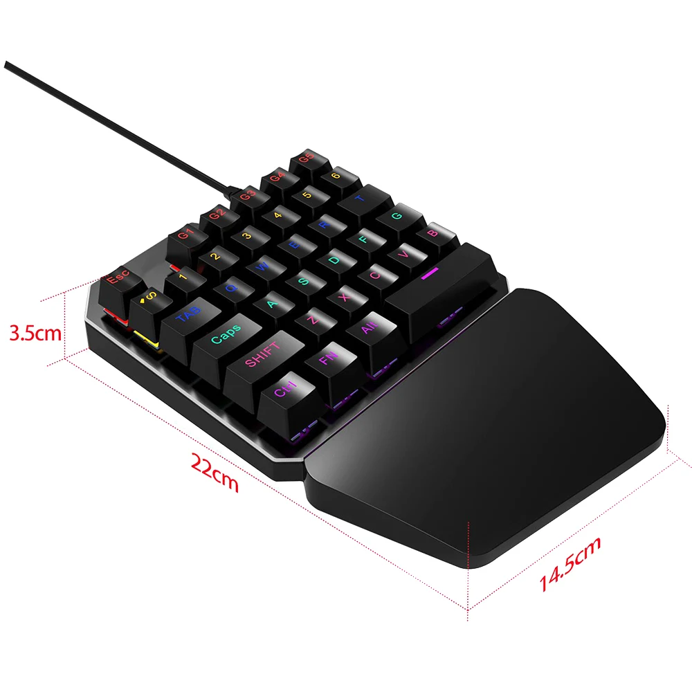 

New One-hand 35 Keys Wired USB Gaming Mechanical Keyboard Keypad for PUBG Game DOM668