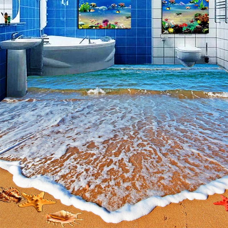 PVC Self Adhesive Waterproof 3D Floor Tiles Wall Paper Sticker Modern Bathroom Living Room Beach Sea Wave Photo Murals Wallpaper
PVC Self Adhesive Waterproof 3D Floor Tiles Wall Paper Sticker Modern Bathroom Living Room Beach Sea Wave Photo Murals Wallpaper