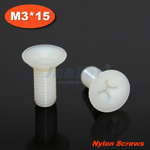 100pcs/lot DIN965 M3*15 Nylon Machine Phillips Flat Head (Cross recessed countersunk head screws) Screw
100pcs/lot DIN965 M3*15 Nylon Machine Phillips Flat Head (Cross recessed countersunk head screws) Screw