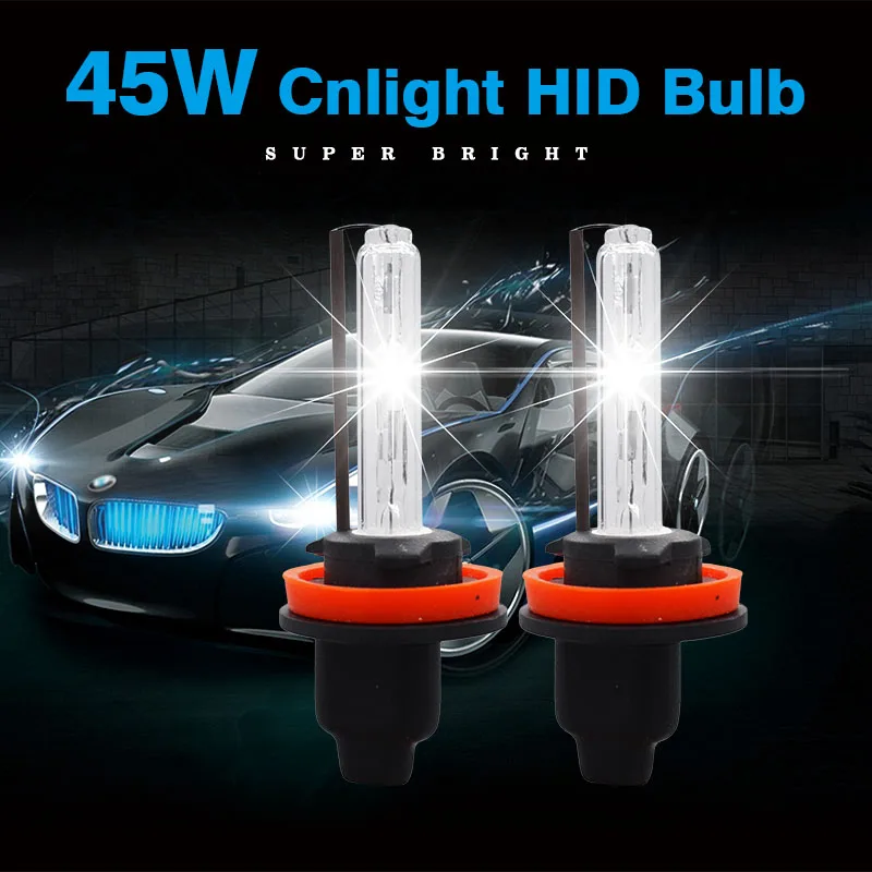 Фото SKYJOYCE 1 пара 12 в 45 вт Cnlight HID лампа супер яркая прямая H1 H7 H11 9005 9006 4300K 6000K 8000K для фар|bulb