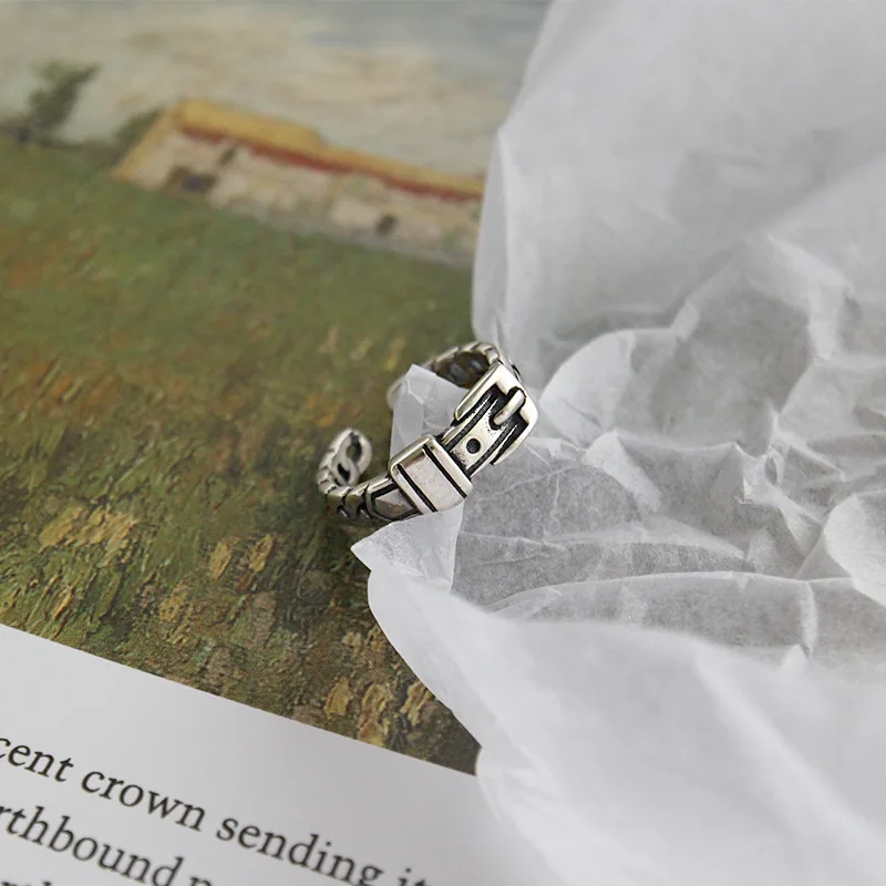 YPAY 100% Authentic 925 Sterling Silver Adjustable Ring Korean Vintage Belt Design Open Rings for Women Gift Bague Femme YMR781
YPAY 100% Authentic 925 Sterling Silver Adjustable Ring Korean Vintage Belt Design Open Rings for Women Gift Bague Femme YMR781