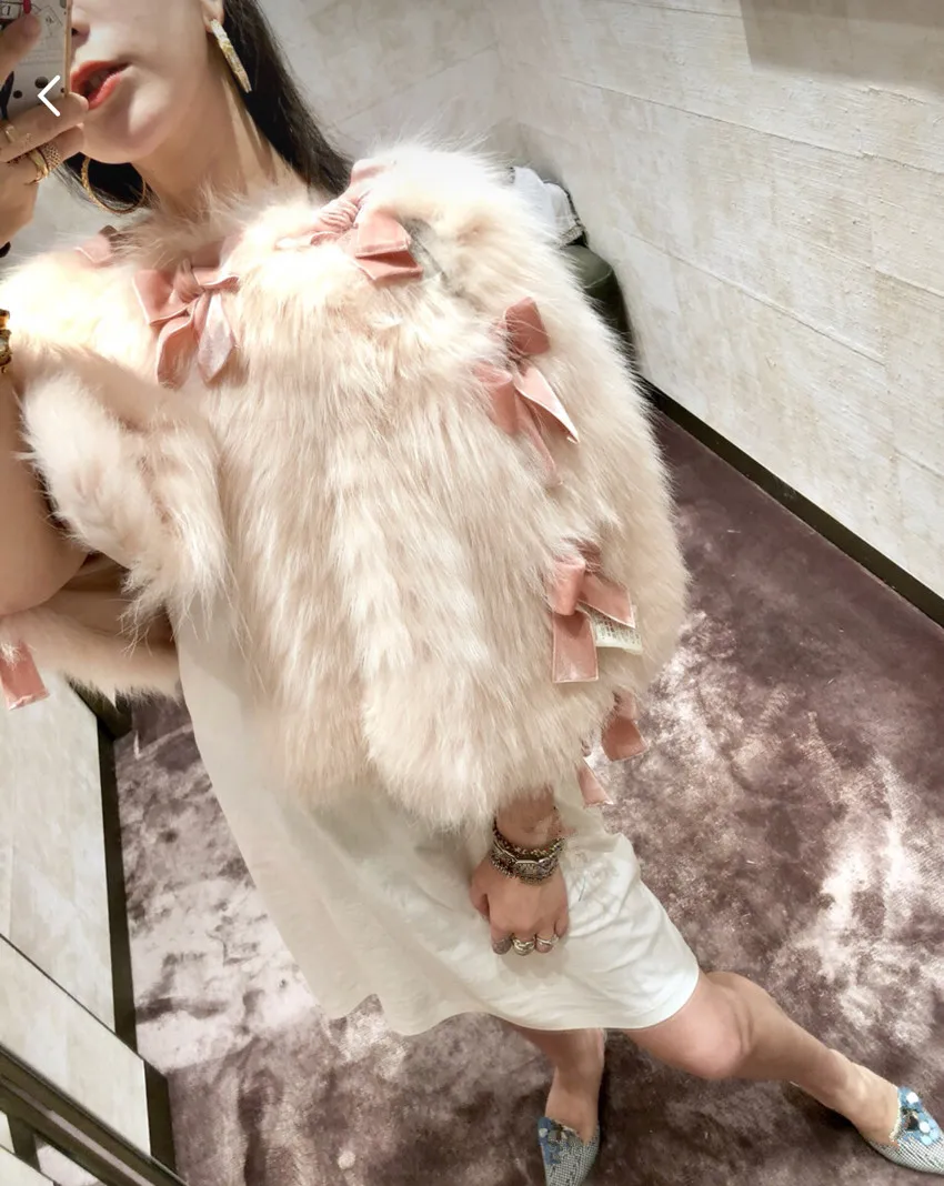 WHITNEY WANG 2018 Осень-зима модная уличная одежда винтажный стиль милый галстук-бабочка
