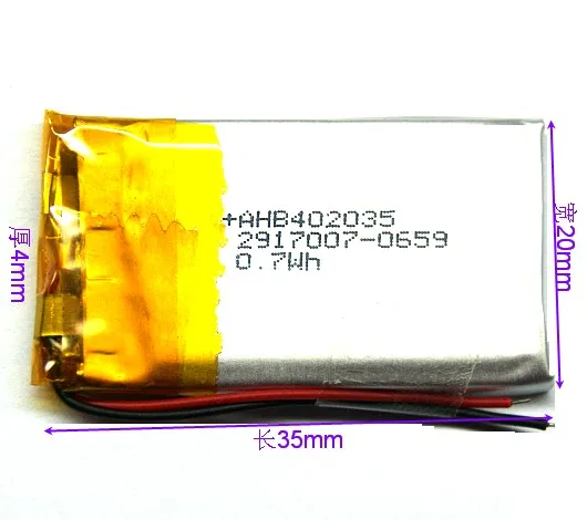 General MP3 accessories MP4 battery 042035 built-in 3.7V polymer lithium battery core large capacity electric board
General MP3 accessories MP4 battery 042035 built-in 3.7V polymer lithium battery core large capacity electric board