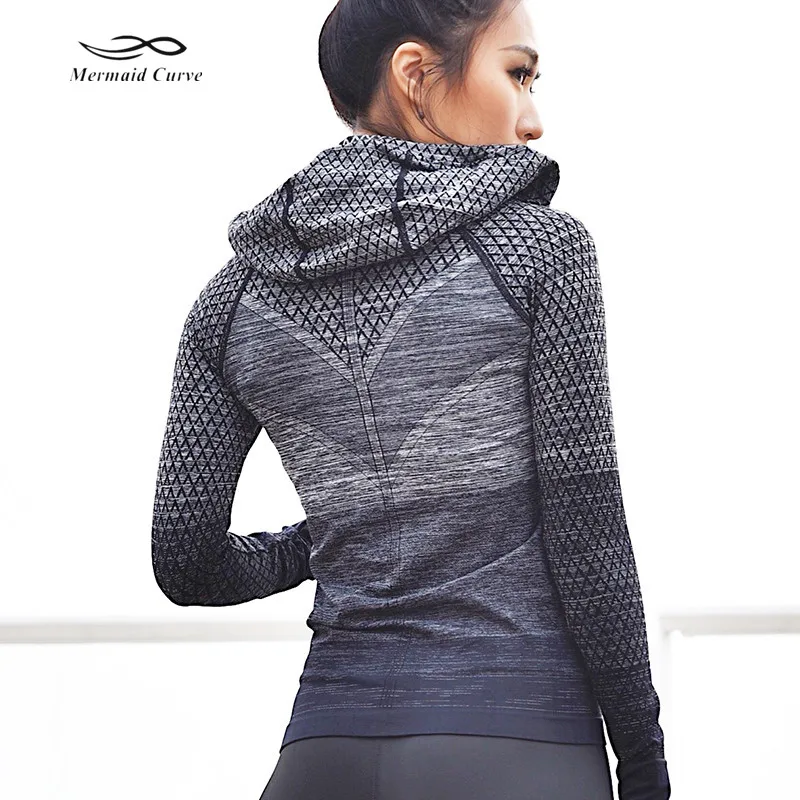 Mermaid Curve Front Zipper hooded Women's Yoga Shirts Long Sleeve Yoga Top Sportswear Quick Dry Tracksuit Women Running Jacket
Mermaid Curve Front Zipper hooded Women's Yoga Shirts Long Sleeve Yoga Top Sportswear Quick Dry Tracksuit Women Running Jacket