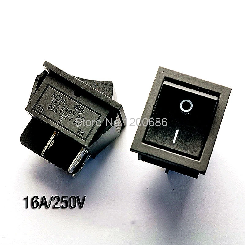 Large ship type switch KCD4 201 black 4 foot 2 files power rocker switch 16A / 250V
Large ship type switch KCD4 201 black 4 foot 2 files power rocker switch 16A / 250V