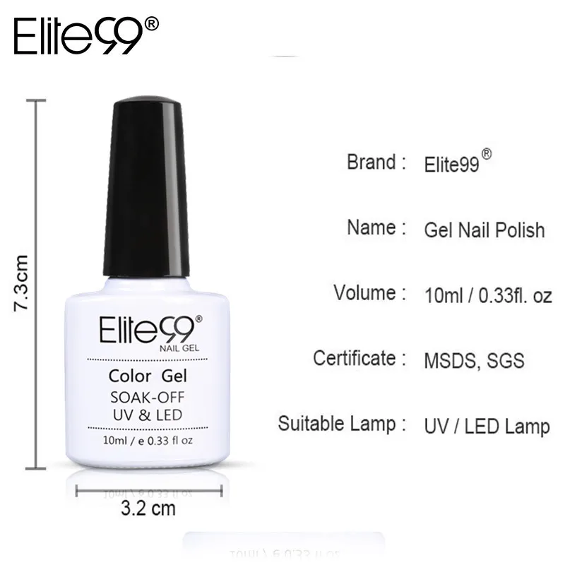 

Elite99 10ML Nail Art Gel Grey Color UV LED Gel Nail Polish Long-lasting Soak Off Varnish 4 Pieces/Lot Gel Lacquer